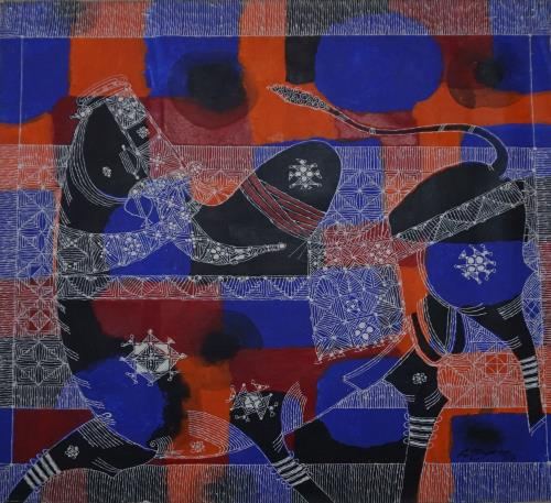 Untitled painting by G Raman, Art Le Cafe gallery
