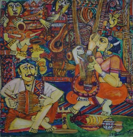 Untitled painting by M Suriyamoorthy, Art Le Cafe gallery