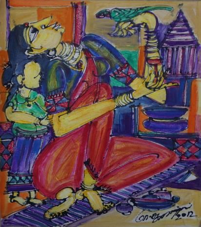 Untitled painting no. 29 by M Suriyamoorthy, 2012