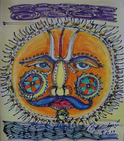 Untitled painting no. 30 by M Suriyamoorthy, 2012