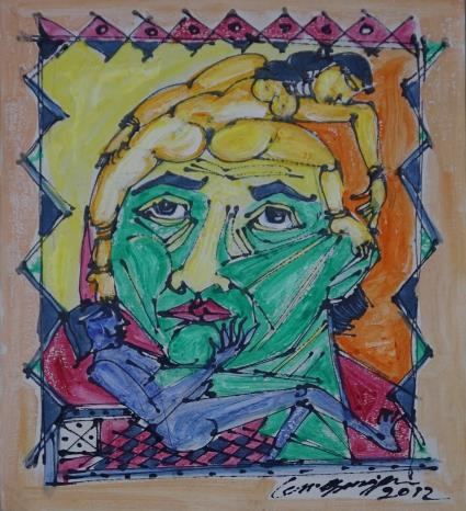 Untitled painting no. 37 by M Suriyamoorthy, 2012